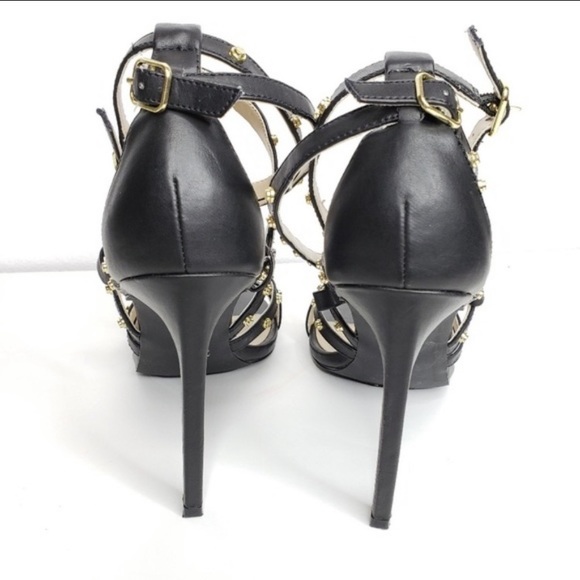 Boston Proper black studded strappy heels size 8 - Picture 3 of 6
